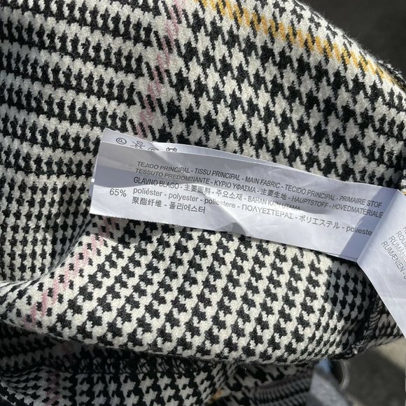 Zara Bell Sleeve Houndstooth Dress Plaid Shift - Picture 6 of 7